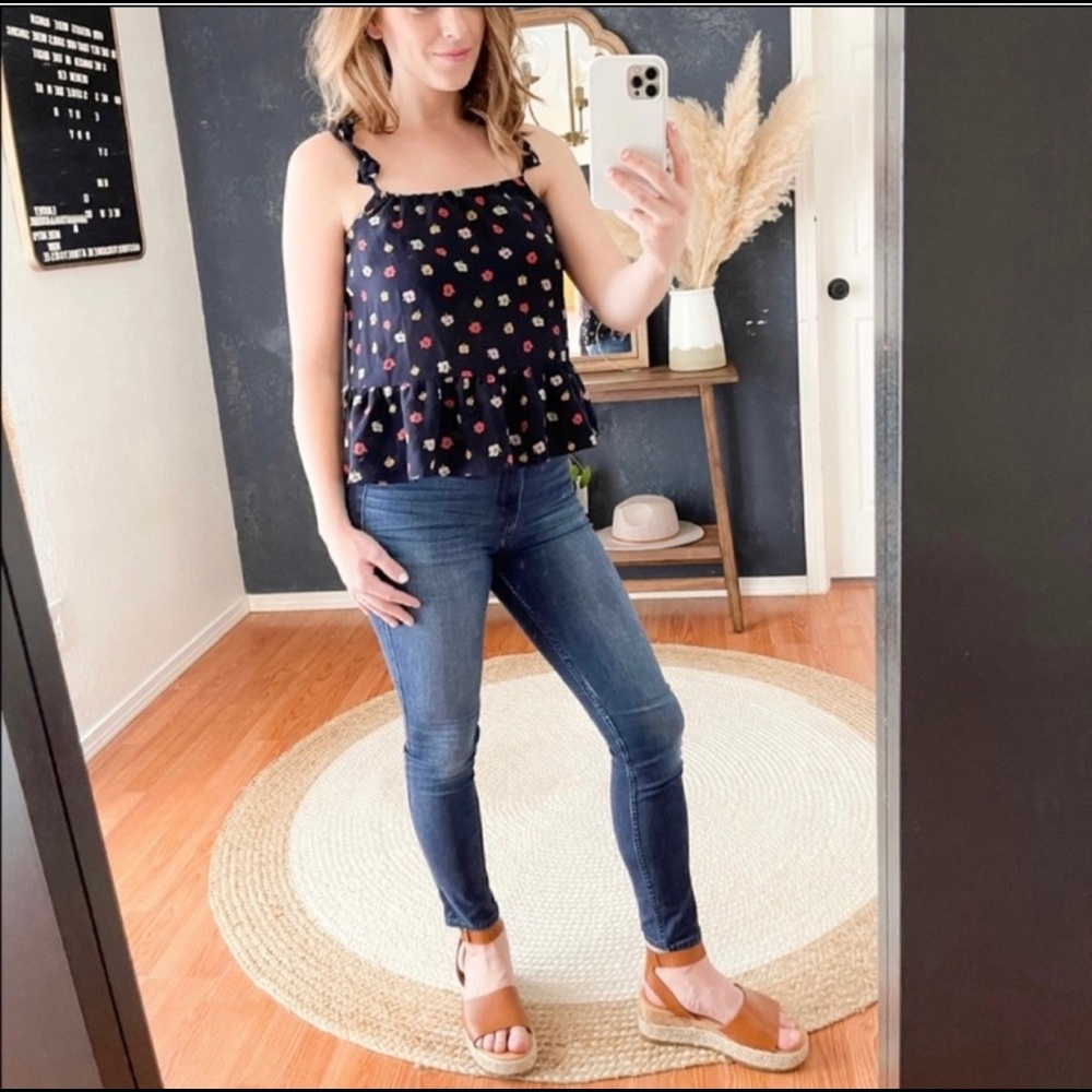Madewell floral tank top blouse